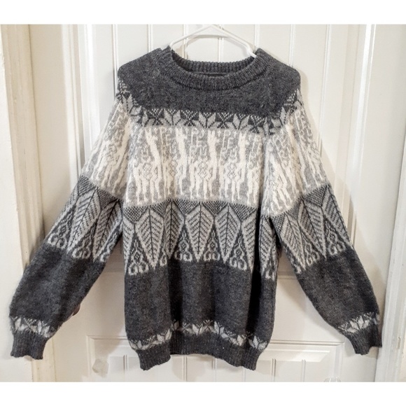 Alpaca fur Ski Sweater Vintage Rare Pullover Large - Picture 6 of 7